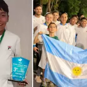 Valentino Ancasi se colgó la medalla de bronce en el mundialito de tenis de Bolivia