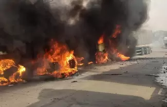 camion se prendio fuego