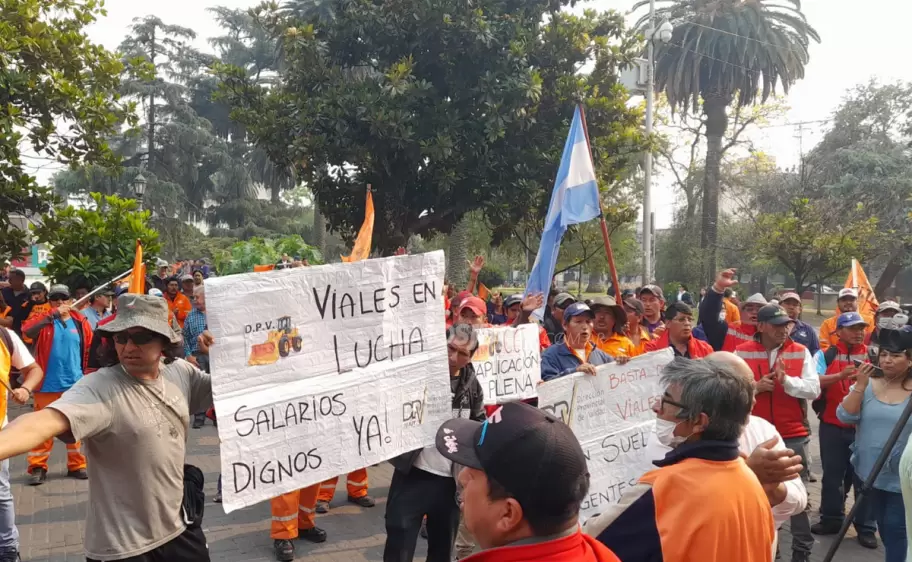 protesta de los trabajadores viales