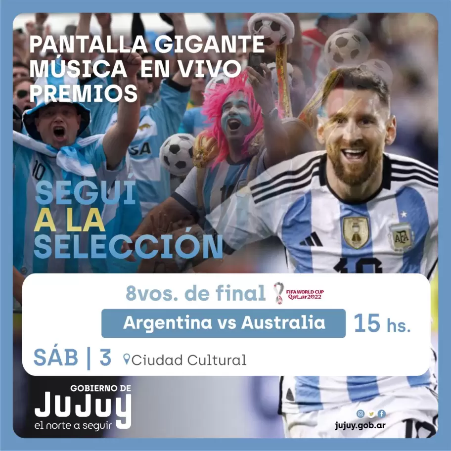 Pantalla gigante para ver el partido de Argentina - Australia