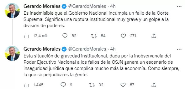 Morales habló del falo de la Corte Suprema