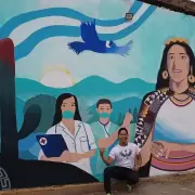 Un artista jujeño ganó un concurso nacional y pintó un mural homenaje a los trabajadores de Salud