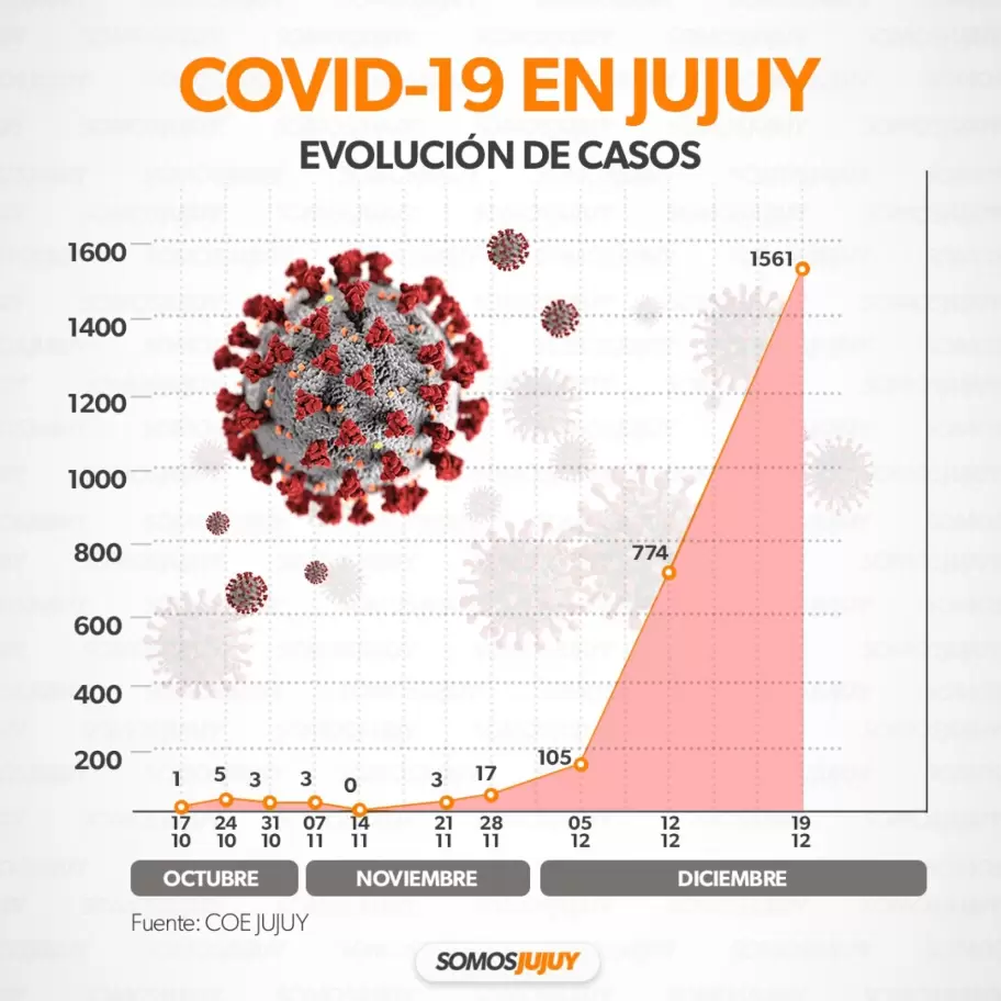 Aumento de casos Covid-19 en diciembre