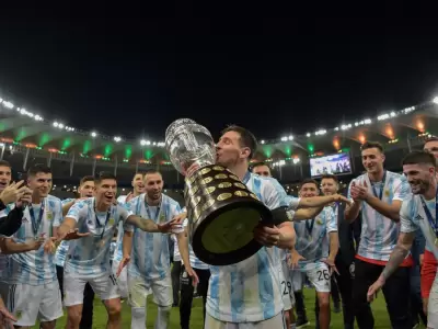 Messi celebra la obtención de la Copa América