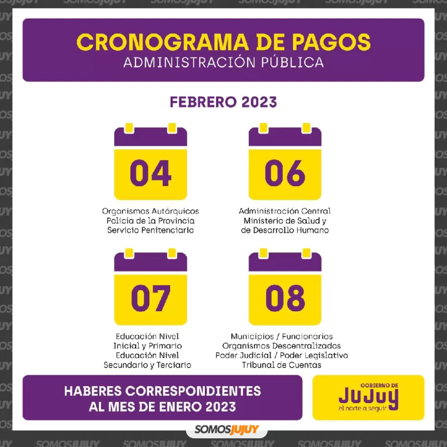 Cronograma de Pagos - Gobierno de Jujuy