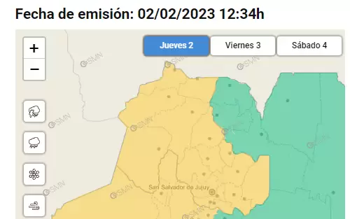 alerta amarillo en toda la provincia de jujuy