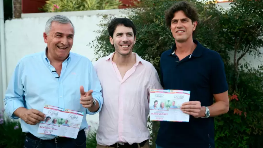 Gerardo Morales y Martín Lousteau llegaron a La Pampa para apoyar al candidato radical Martin Berhongaray