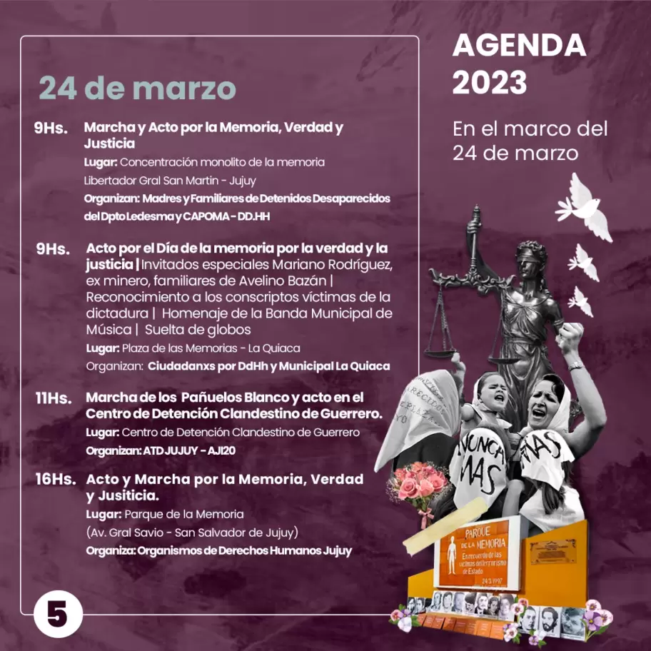 Actividades por el Mes de la Memoria en Jujuy