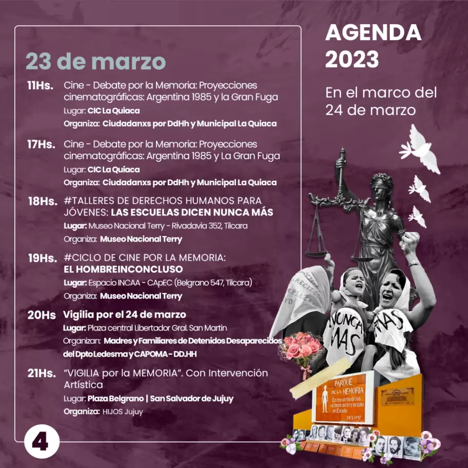 Actividades por el Mes de la Memoria en Jujuy
