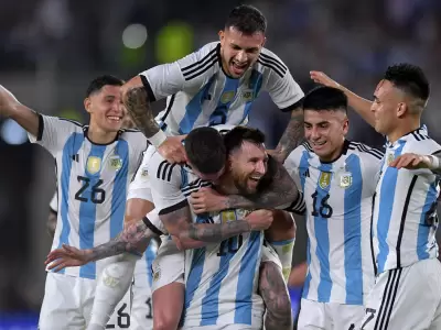 Messi celebra su gol ante Panam