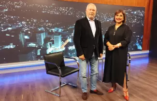 Guillermo Jenefes y Claudia Figueroa en Detr�s de las noticias