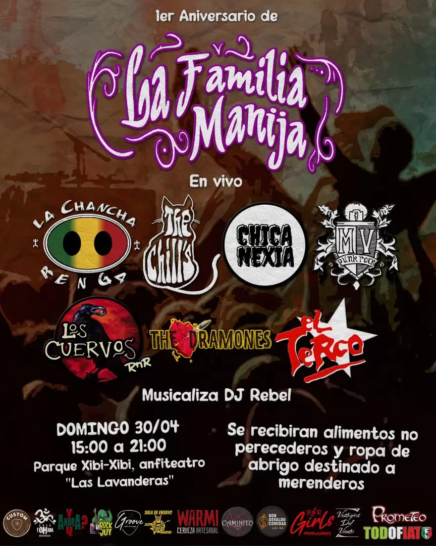 La Familia Manija - Evento de rock solidario