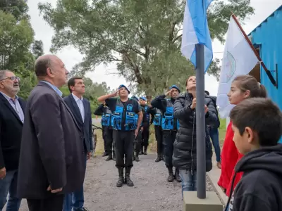 Inauguración de un destacamento policial en Higuerillas