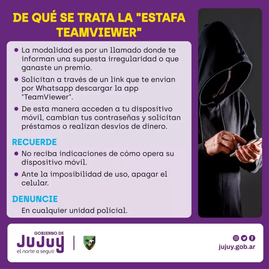 Flyer del ministerio de Seguridad de Jujuy
