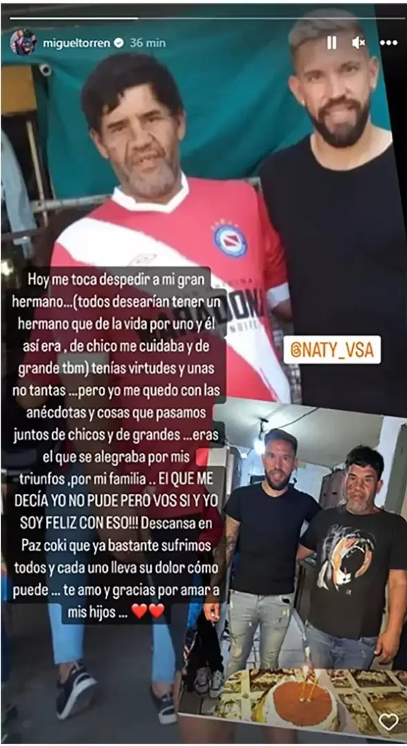 El posteo del Miguel Torrén, el jugador de Argentinos Juniors, ante la muerte de su hermano