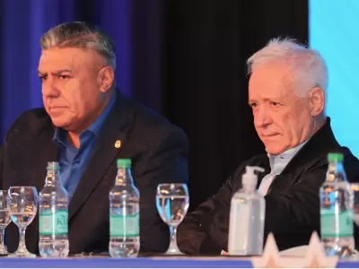 Chiqui Tapia - Presidente de AFA y su lado Vctor Blanco - Presidente de Racing.