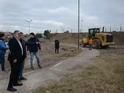 Obra de construcci�n de la pista de skate