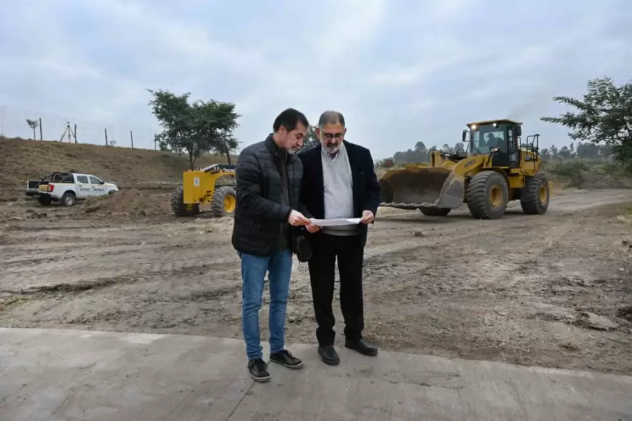 Obra en construcci�n de la pista de skate