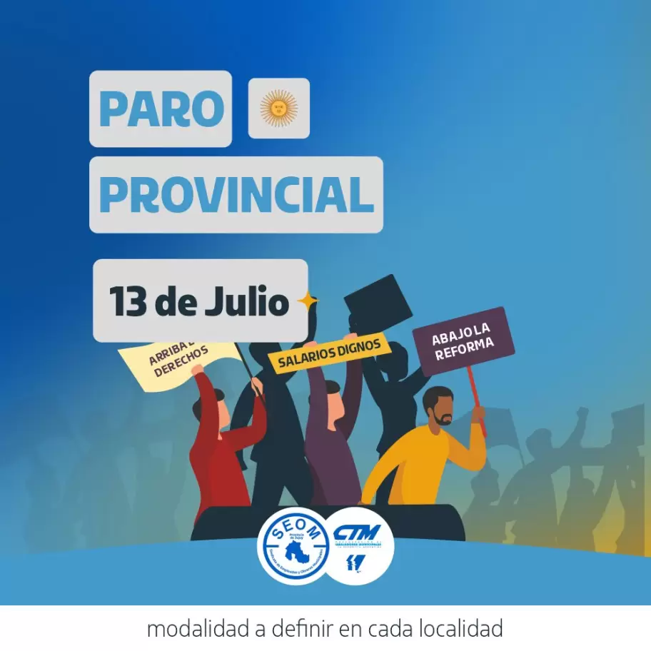 El Seom anunció un paro provincial por 24 horas