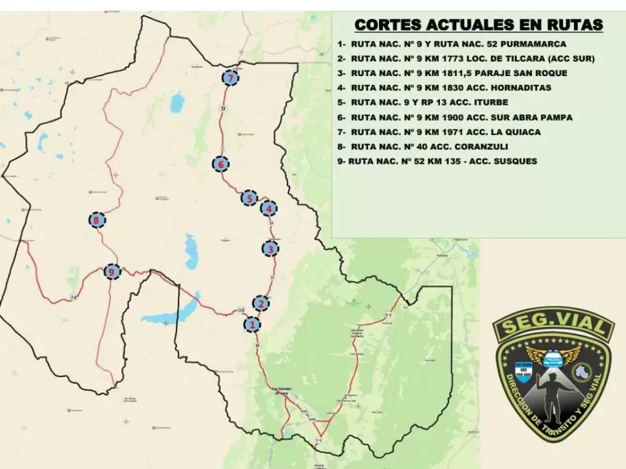 Cortes de Ruta - Actualizaci�n: lunes 17 de julio 18.35