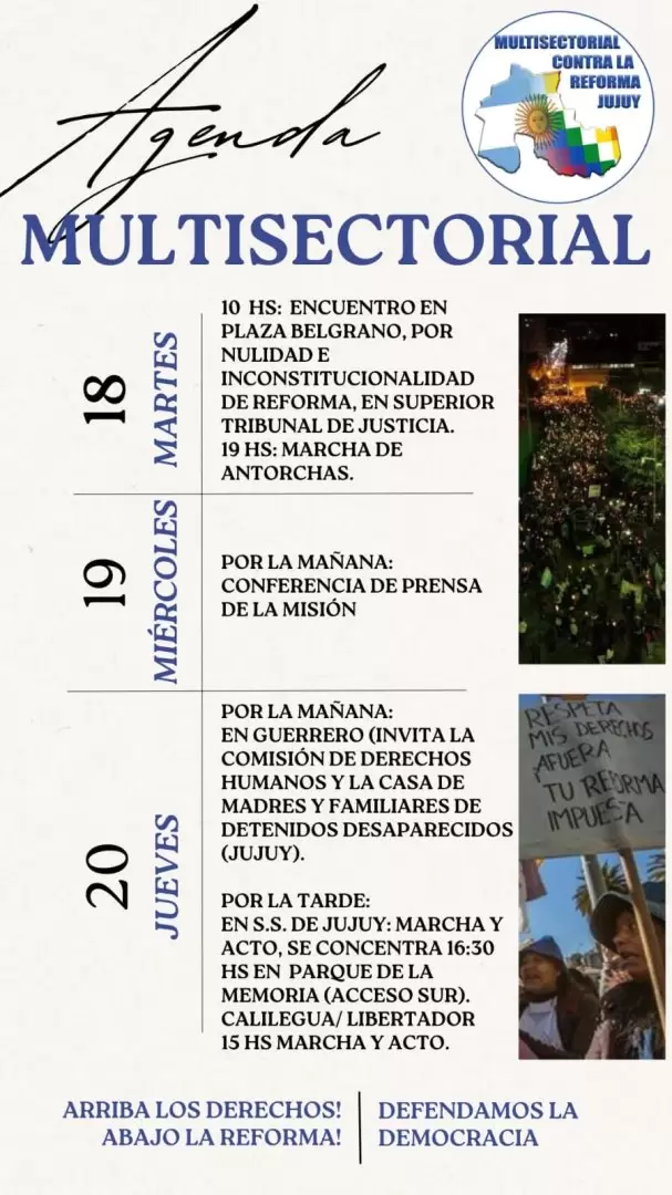 Agenda de la Multisectorial