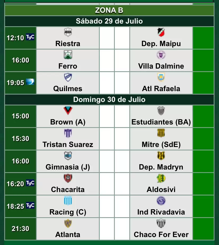 Fecha 24 Primera Nacional