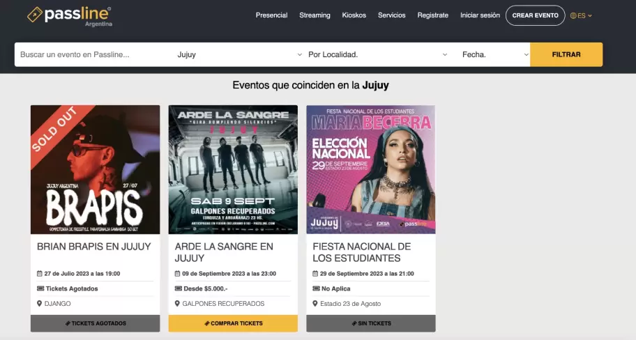 Entradas Maria Becerra en Jujuy - WEB