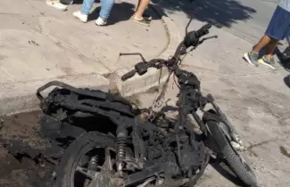 moto incendiada en san pedro