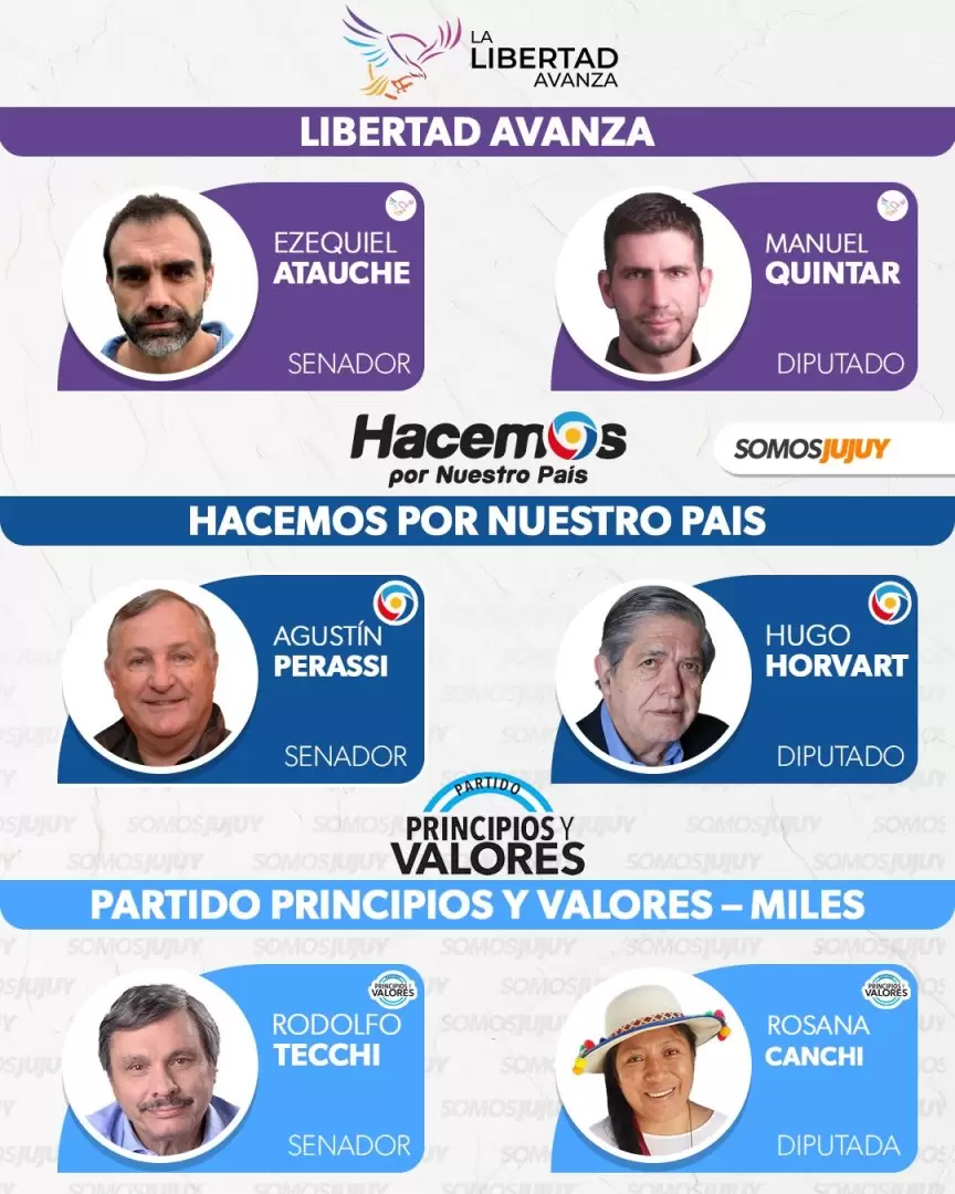 Listas de precandidatos que disputarán las PASO en Jujuy