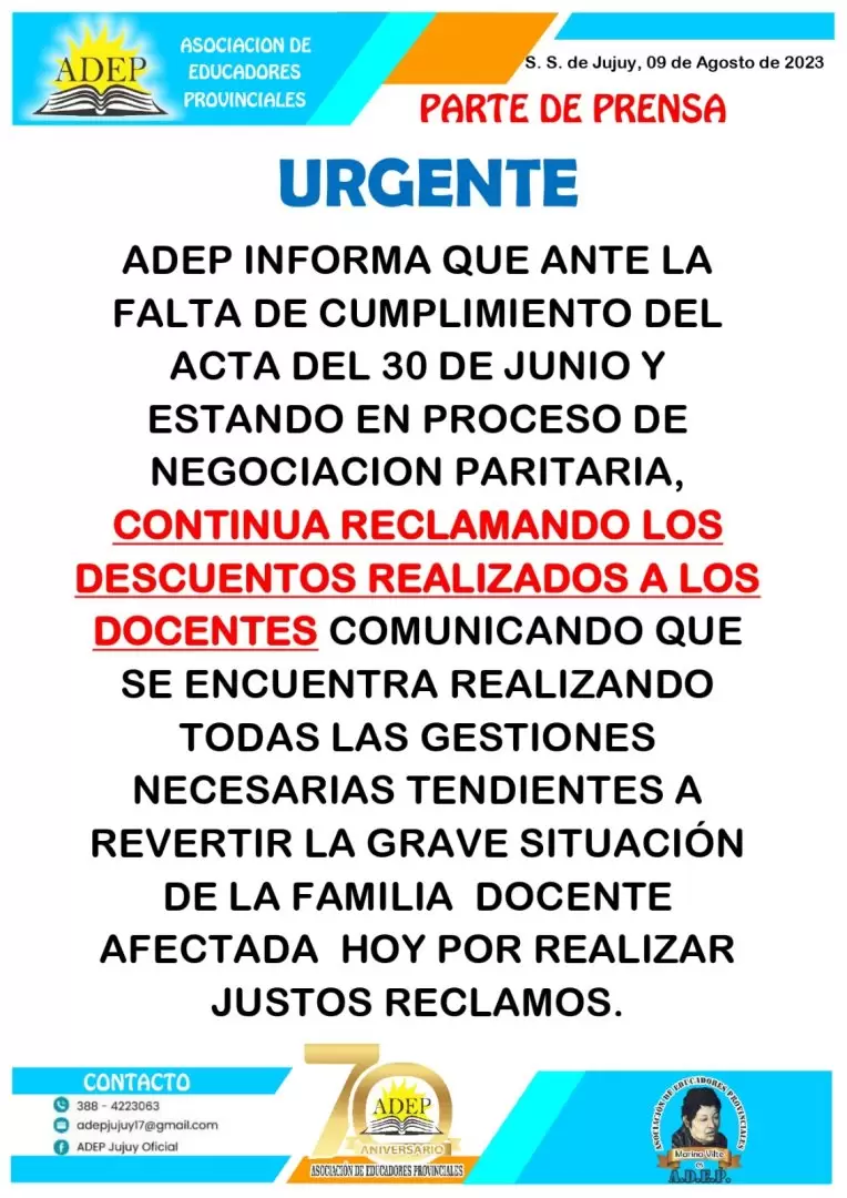Comunicado de Adep
