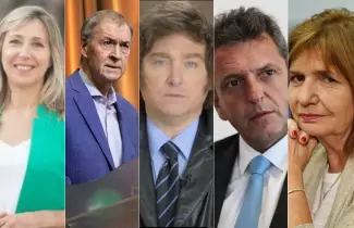 Javier Milei, Patricia Bullrich, Sergio Massa, Juan Schiaretti, Myriam Bregman,