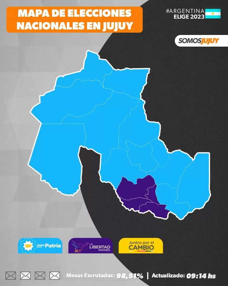 mapa de elecciones nacionales en Jujuy
