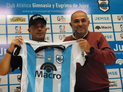 Marcelo Vzquez DT - Walter Morales presidente de Gimnasia de Jujuy.