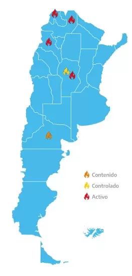 Incendios activos en Jujuy - 9/11/23