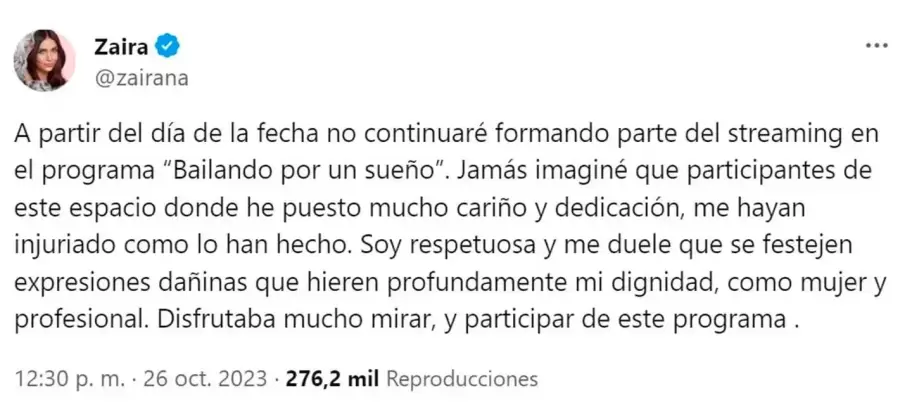 Descargo de Zaira Nara