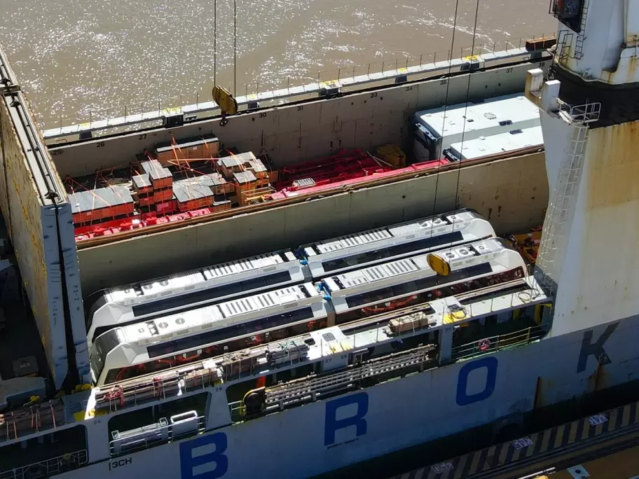 Llegada del tren solar al puerto - Foto: Gobernación de Jujuy