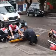 Derrapó en su motocicleta y tuvo que ser trasladada al hospital Pablo Soria