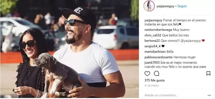 La modelo public� el 14 de febrero de 2018 una foto junto a Bertona en la que escribi�: �Feliz San Valent�n todos los d�as al amor de mi vida�. (Foto: