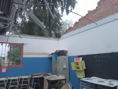 Escuela primaria afectada por el temporal - La Pampita