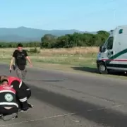 Un hombre que viajaba en motocicleta perdió el equilibrio y resultó herido en Ruta Provincial 1
