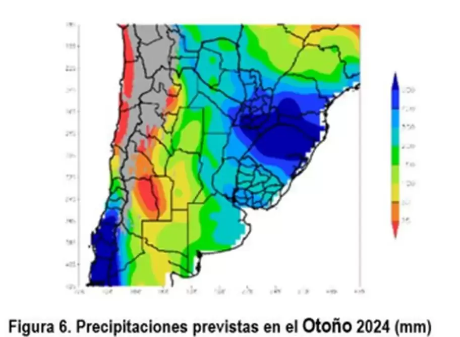 Precipitaciones previstas en el otoo 2024. (Fuente: BCBA).