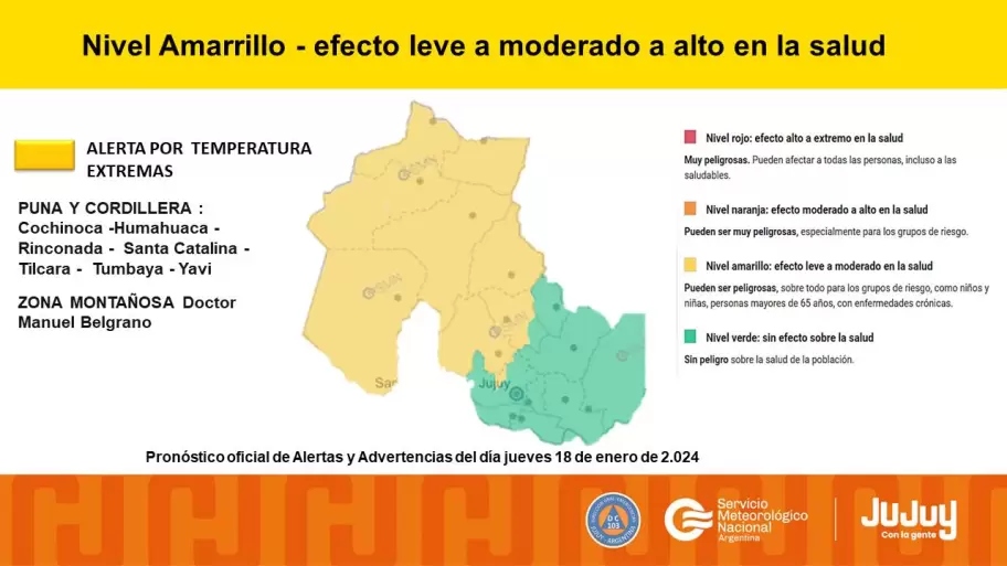 Alerta amarilla por altas temperaturas