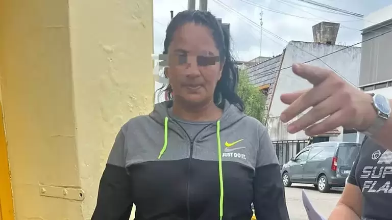 Juana Correa al ser detenida