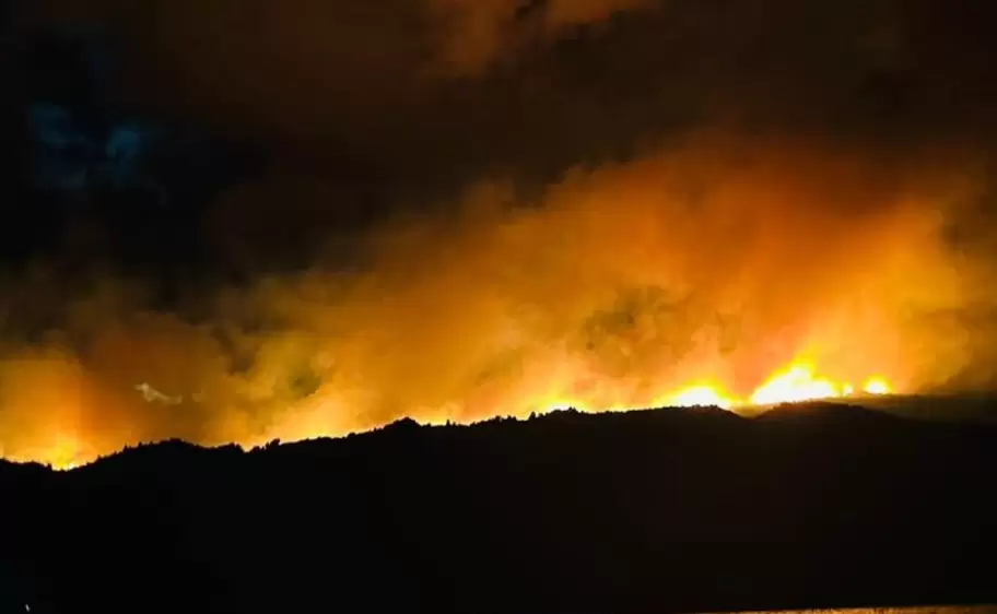 Incendio forestal en el Parque Nacional Los Alerces en Chubut