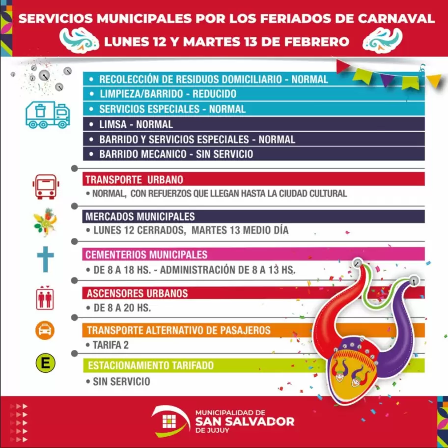 servicios carnaval 2024