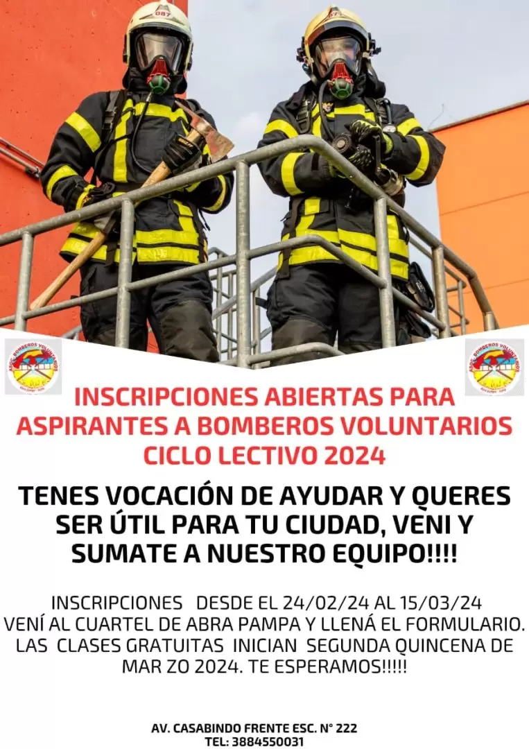 inscripcion para bombero voluntario abra pampa
