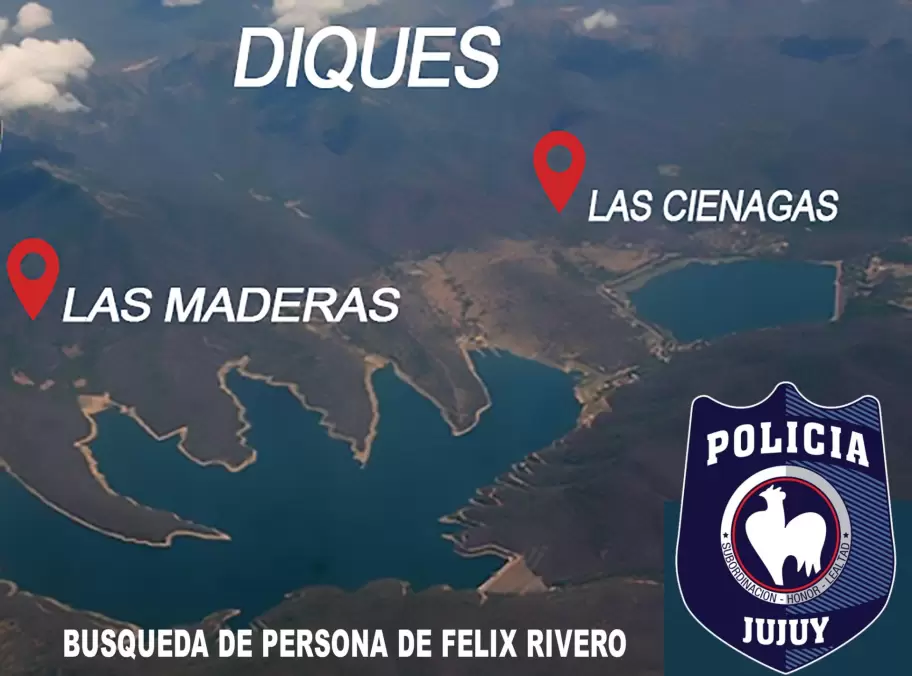 A Flix Rivero lo buscan por la zona de los diques La Cinaga y Las Maderas