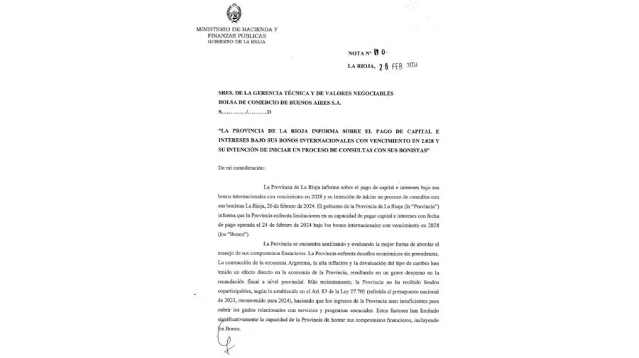 Comunicado de La Rioja