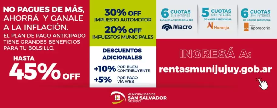 Hasta el 27 de marzo están vigentes los beneficios del Pago Anticipado de Impuestos Municipales
