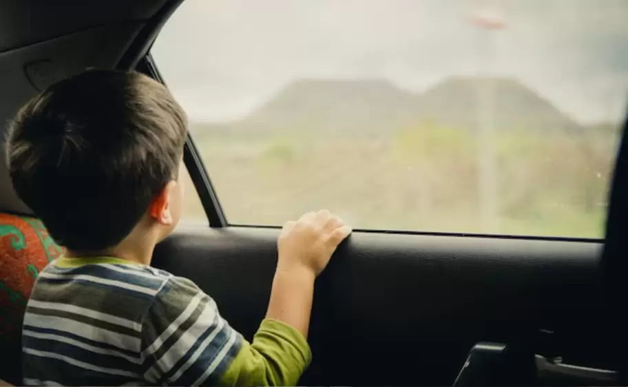 niño nene dentro de un auto